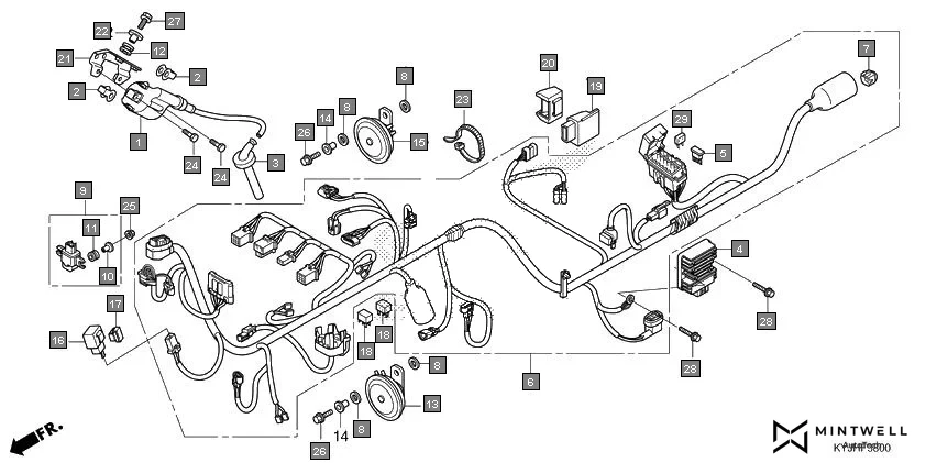 F-38 WIRE HARNESS(CBR250R) diagram showing 94050-06080