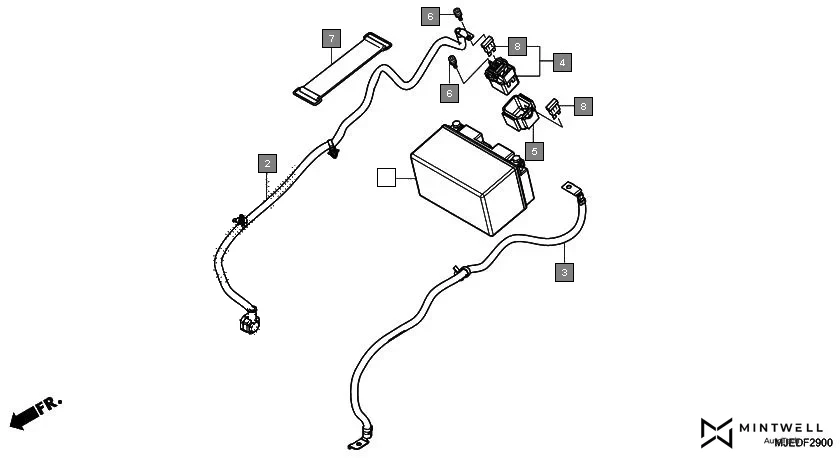 F-29 BATTERY assembly diagram for HONDA CBR650F CBR650FAG