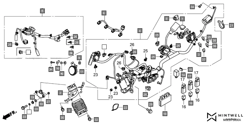 F-30 WIRE HARNESS assembly diagram for HONDA CBR650F CBR650FAG