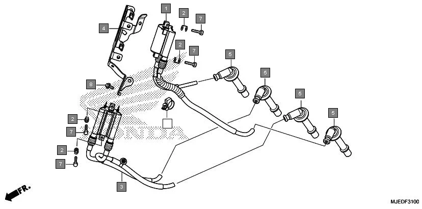 F-31 IGNITION COIL assembly diagram for HONDA CBR650F CBR650FAG