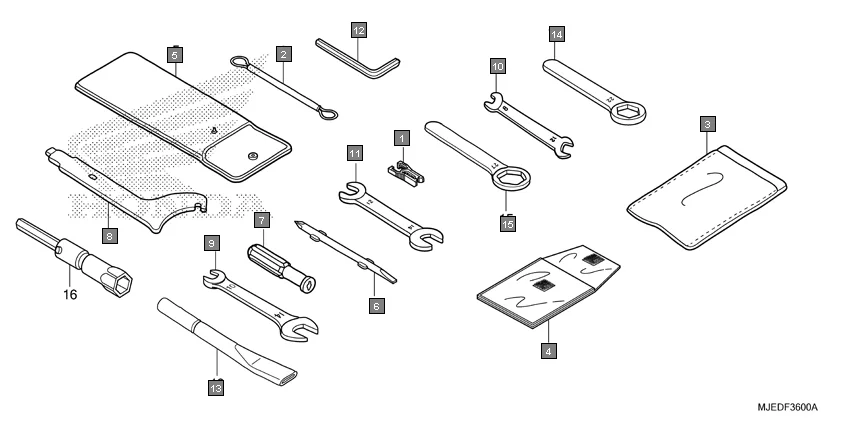 F-36 TOOL assembly diagram for HONDA CBR650F CBR650FAG