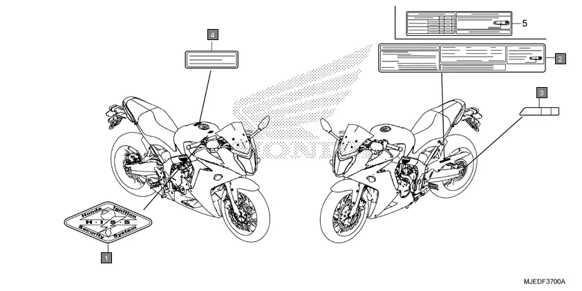 F-37 CAUTION LABEL diagram showing 17528-MAT-D70