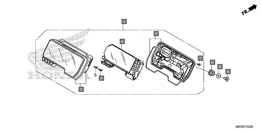 F-2 METER assembly diagram for HONDA CBR650R CBR650RAL