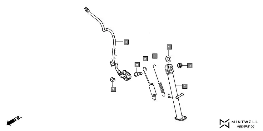 F-31 SIDE STAND assembly diagram for HONDA CBR650R CBR650RAL