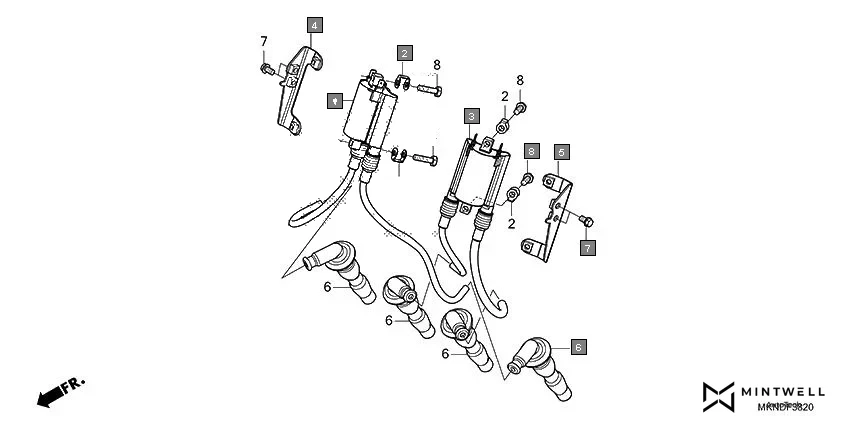 F-38-20 IGNITION COIL assembly diagram for HONDA CBR650R CBR650RAL