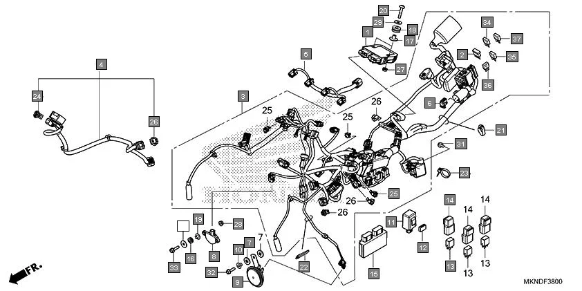 F-38 WIRE HARNESS assembly diagram for HONDA CBR650R CBR650RAL