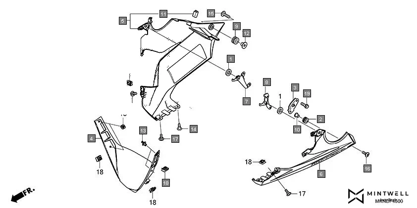 F-46 UNDER COWL assembly diagram for HONDA CBR650R CBR650RAL