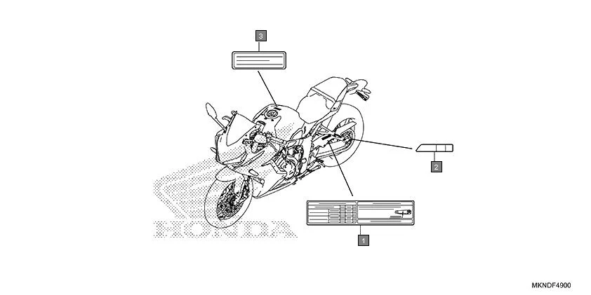 F-49 CAUTION LABEL assembly diagram for HONDA CBR650R CBR650RAL