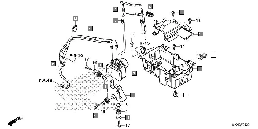 F-5-20 ABS MODULATOR assembly diagram for HONDA CBR650R CBR650RAL