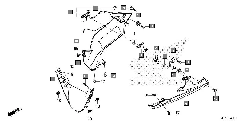 F-46 UNDER COWL assembly diagram for HONDA CBR650R CBR650RAN