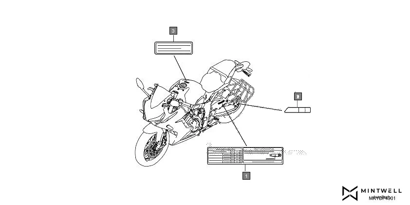 F-49-1 CAUTION LABEL(CBR650RA) assembly diagram for HONDA CBR650R CBR650RAN