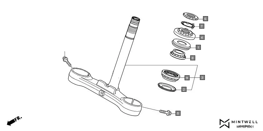 F-9-1 STEERING STEM(CBR650RA) assembly diagram for HONDA CBR650R CBR650RAN