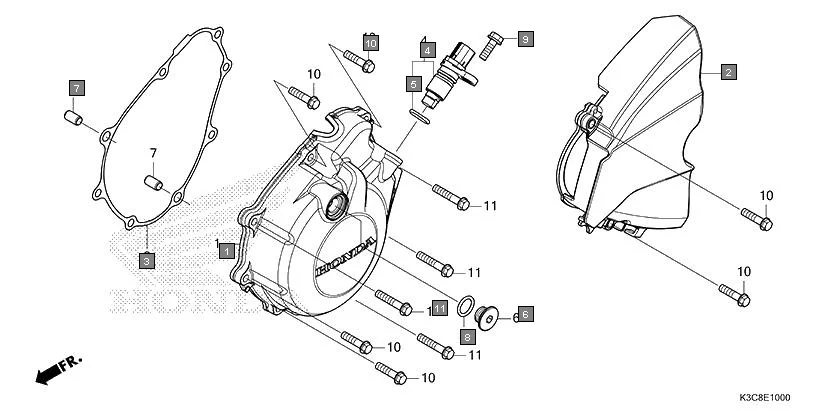 E-10 LEFT CRANKCASE COVER