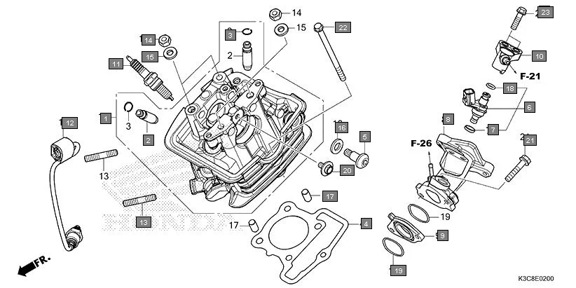 E-2 CYLINDER HEAD/INJECTOR