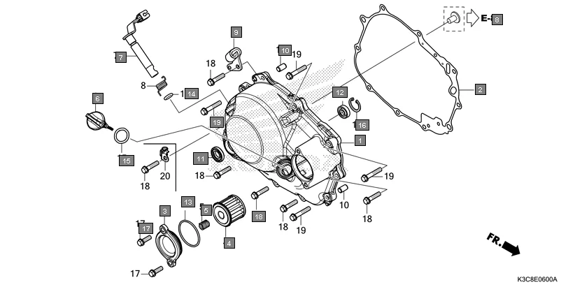 E-6 RIGHT CRANKCASE COVER