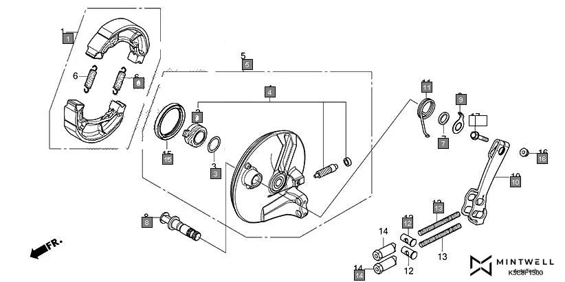 F-13 FRONT BRAKE PANEL diagram showing 95701-06032-00