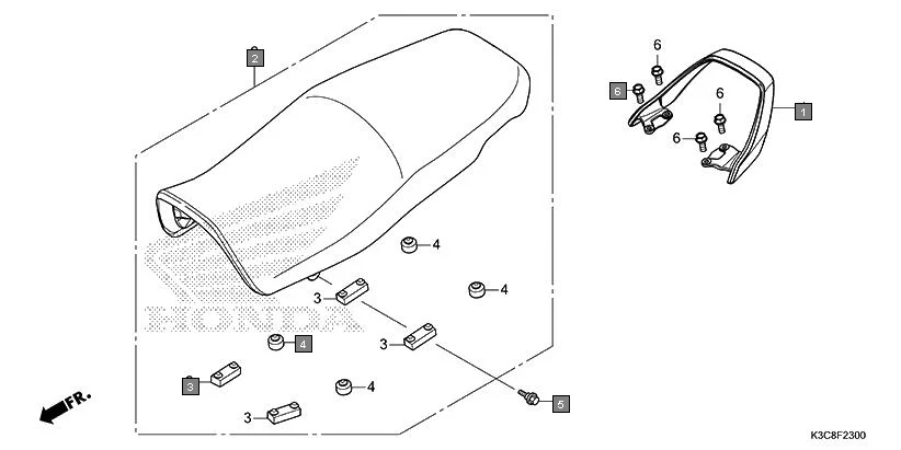 F-23 SEAT assembly diagram for HONDA Shine100 DX CD100RNT