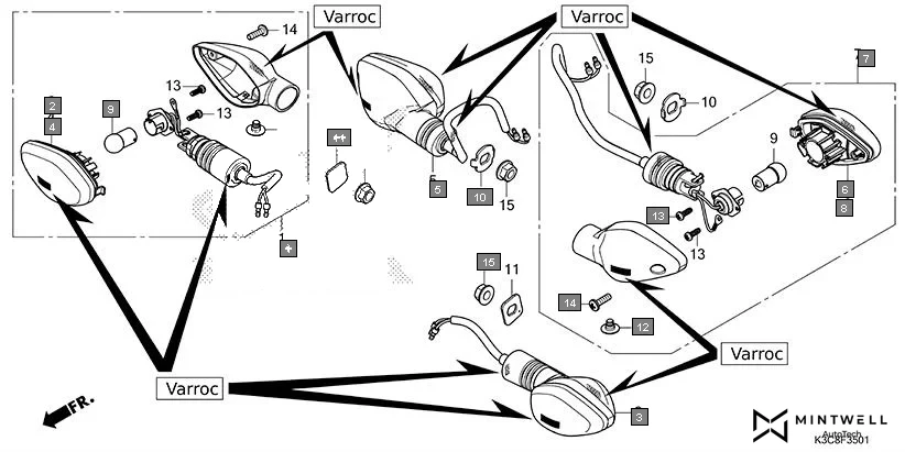 F-35-1 WINKER(VARROC) assembly diagram for HONDA Shine100 DX CD100RNT
