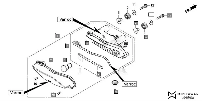 F-36-1 TAILLIGHT(VARROC) assembly diagram for HONDA Shine100 DX CD100RNT