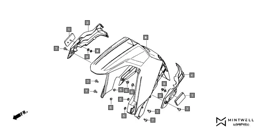 F-10 FRONT FENDER assembly diagram for HONDA Africa Twin CRF1000DH