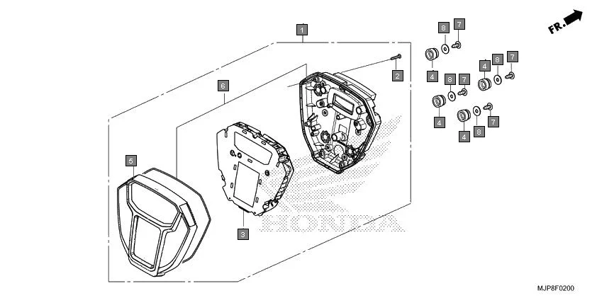 F-2 METER assembly diagram for HONDA Africa Twin CRF1000DH