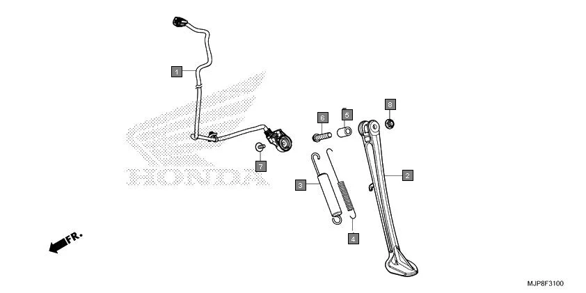 F-31 SIDE STAND diagram showing 90105-MJP-G50