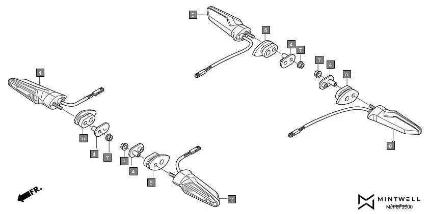 F-35 WINKER assembly diagram for HONDA Africa Twin CRF1000DH