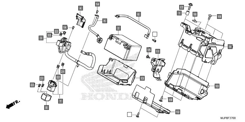 F-37 BATTERY assembly diagram for HONDA Africa Twin CRF1000DH