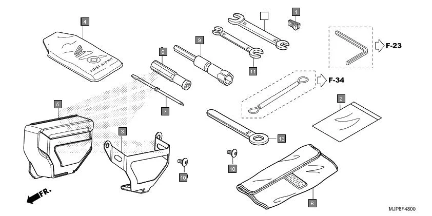 F-48 TOOL assembly diagram for HONDA Africa Twin CRF1000DH