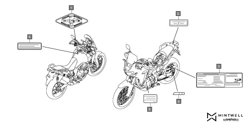 F-49 CAUTION LABEL diagram showing 87505-MJP-MF0