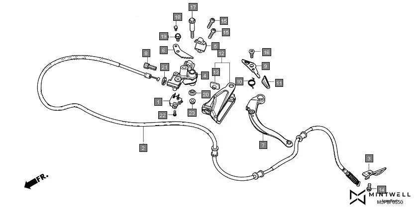 F-5-50 PARKING BRAKE LEVER diagram showing 53174-KA3-730