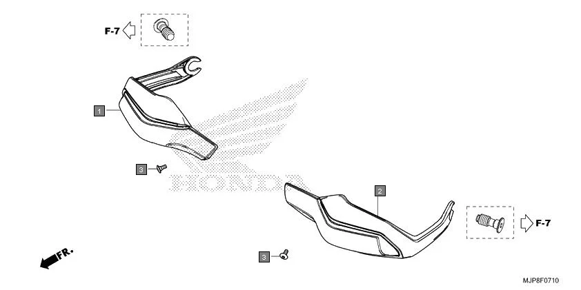F-7-10 KNUCKLE GUARD assembly diagram for HONDA Africa Twin CRF1000DH