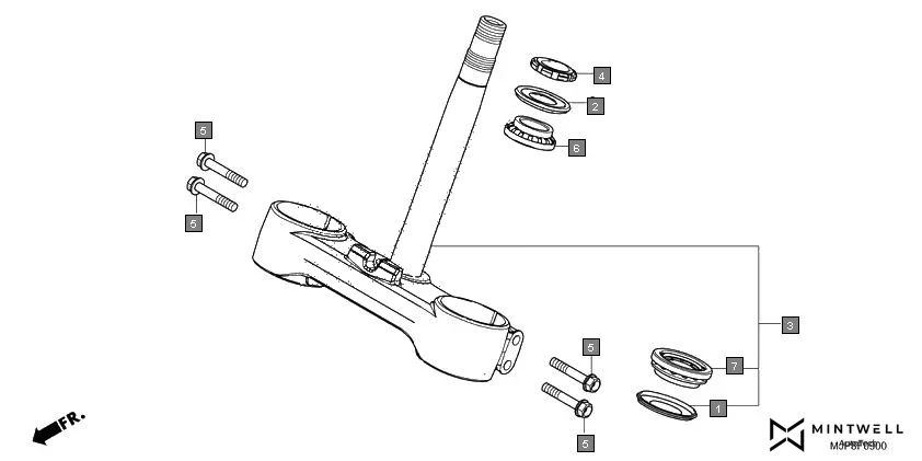 F-9 STEERING STEM assembly diagram for HONDA Africa Twin CRF1000DH