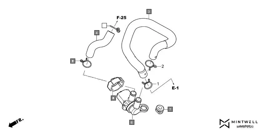 F-25-20 AIR INJECTION SOLENOID VALVE assembly diagram for HONDA Africa Twin CRF1000DJ
