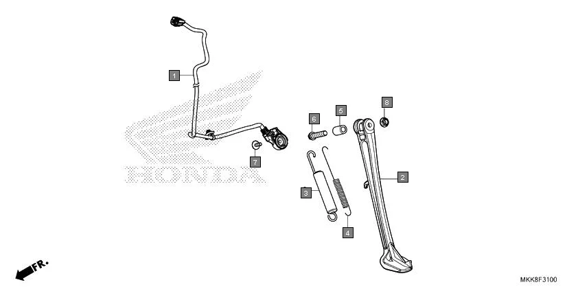 F-31 SIDE STAND assembly diagram for HONDA Africa Twin CRF1000DJ