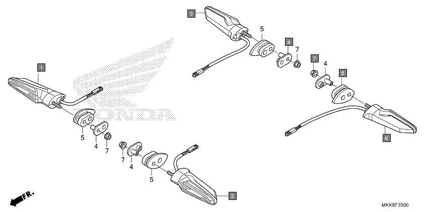 F-35 WINKER assembly diagram for HONDA Africa Twin CRF1000DK