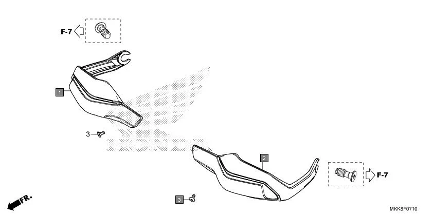 F-7-10 KNUCKLE GUARD assembly diagram for HONDA Africa Twin CRF1000DK
