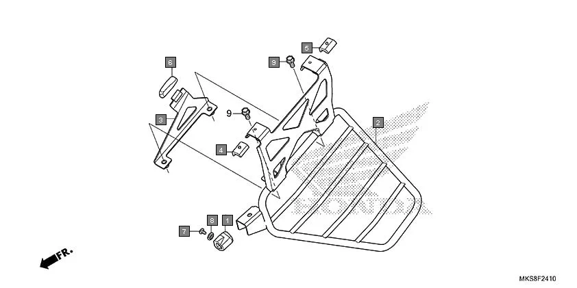 F-24-10 SARI GUARD diagram showing 50601-MJP-MF0
