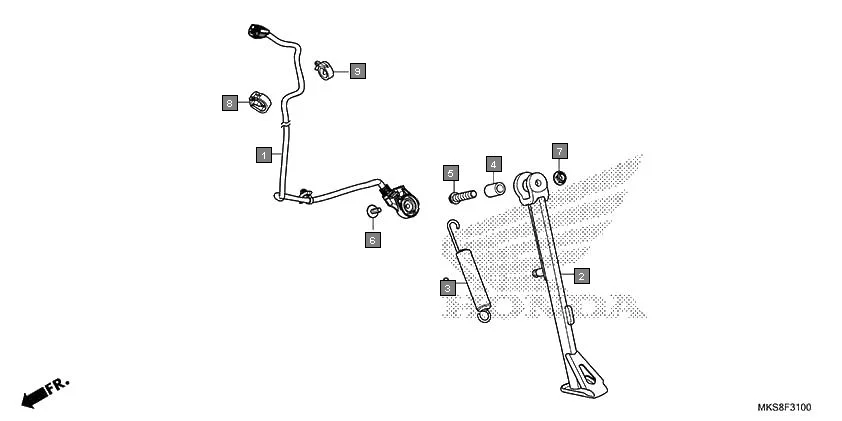 F-31 SIDE STAND assembly diagram for HONDA Africa Twin CRF1100DL2N
