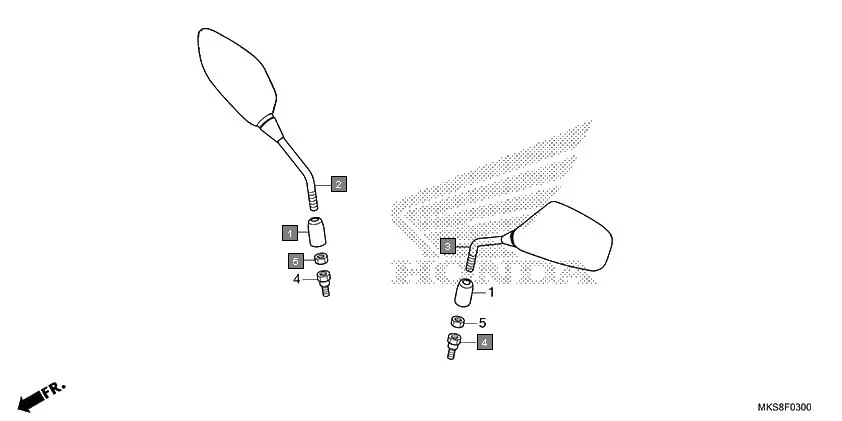 F-3 MIRROR assembly diagram for HONDA Africa Twin CRF1100AL2L