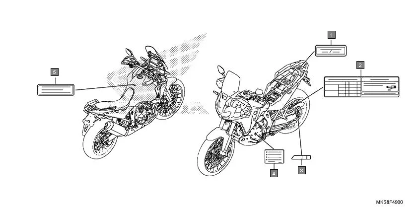 F-49 CAUTION LABEL assembly diagram for HONDA Africa Twin CRF1100DL2N