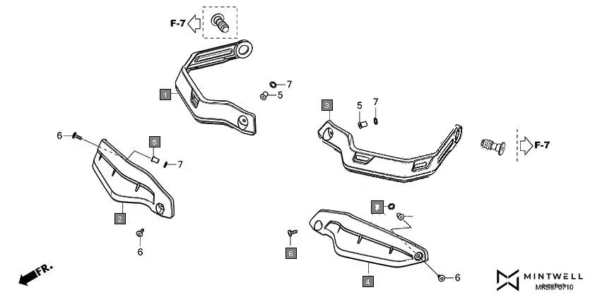 F-7-10 KNUCKLE GUARD assembly diagram for HONDA Africa Twin CRF1100DL2N