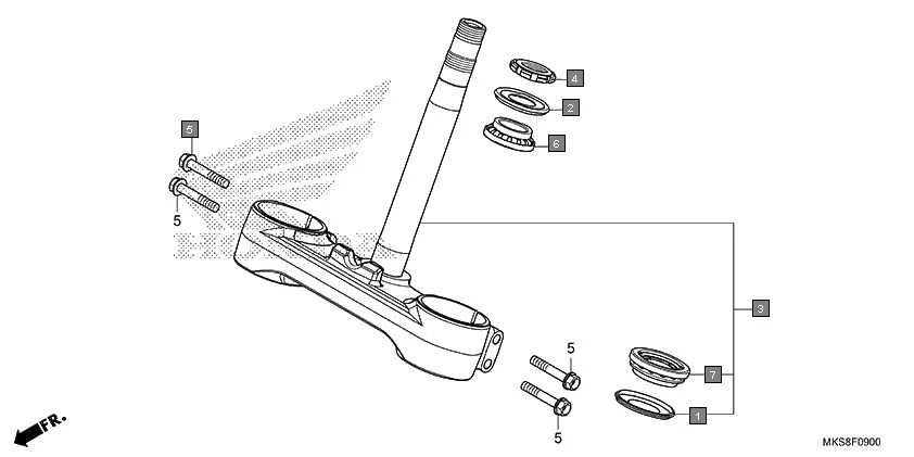 F-9 STEERING STEM assembly diagram for HONDA Africa Twin CRF1100AL2L