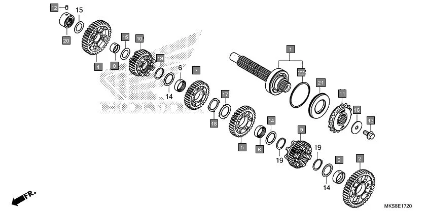 E-17-20 TRANSMISSION(CRF1100DL2)(COUNTERSHAFT)