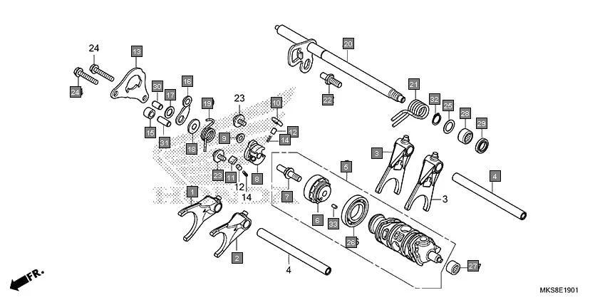 E-19-1 GEARSHIFT DRUM(CRF1100DL2)