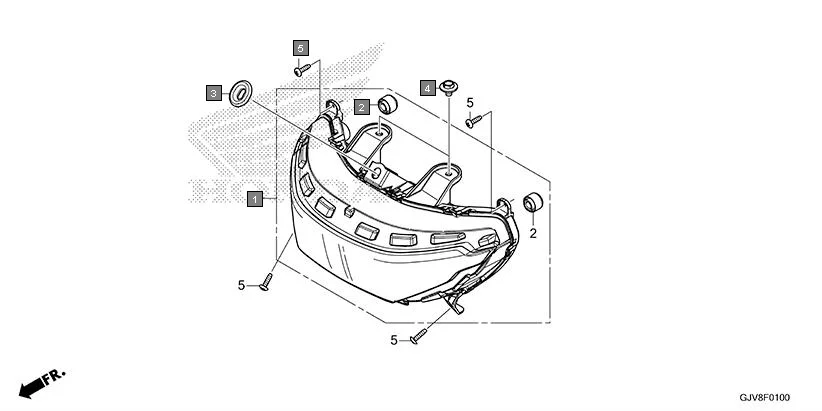 F-1 FRONT COMBINATION LIGHT assembly diagram for HONDA QC1 EFS9001S