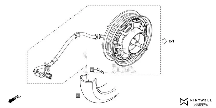 F-22-50 REAR TIRE assembly diagram for HONDA QC1 EFS9001S