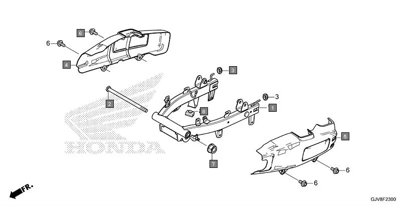 F-23 SWINGARM assembly diagram for HONDA QC1 EFS9001S