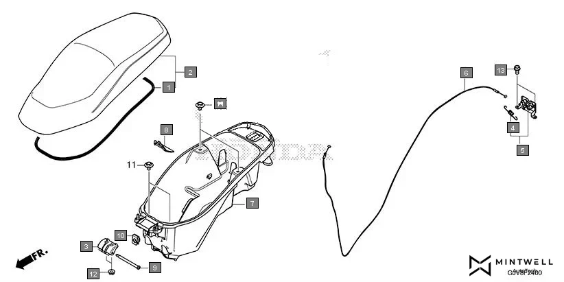 F-24 SEAT/LUGGAGE BOX assembly diagram for HONDA QC1 EFS9001S