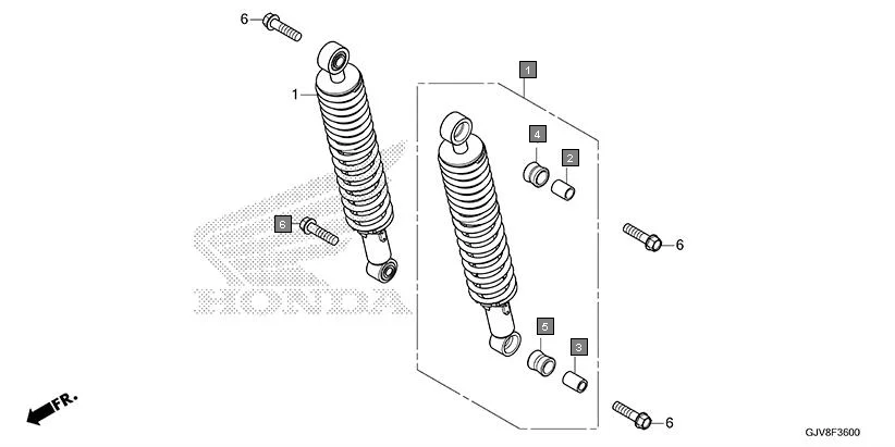 F-36 REAR CUSHION assembly diagram for HONDA QC1 EFS9001S